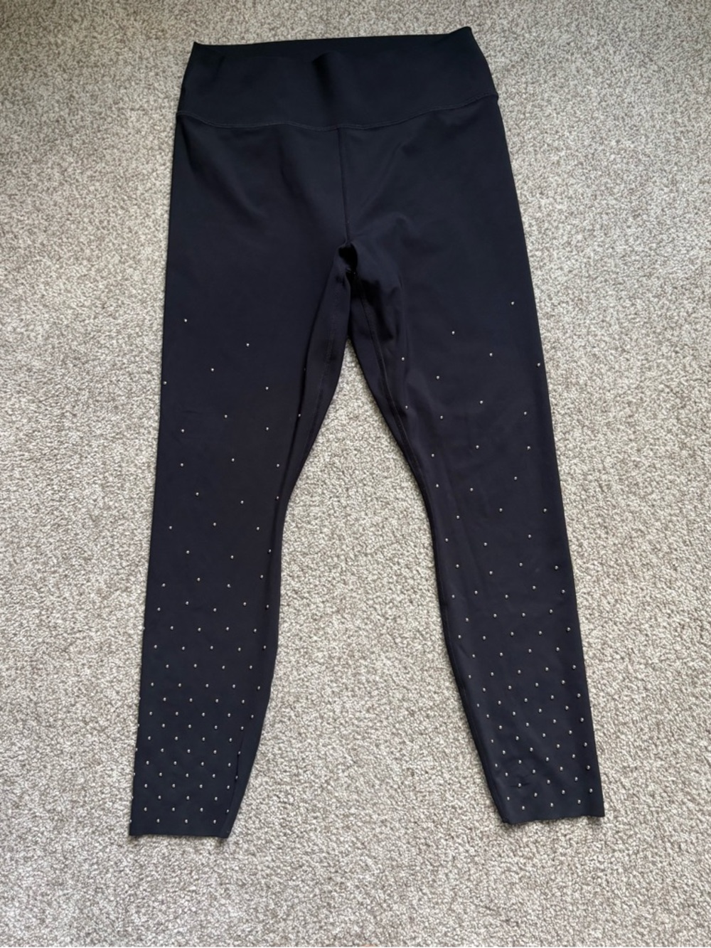 Black Leggings with Rhinestone Accent